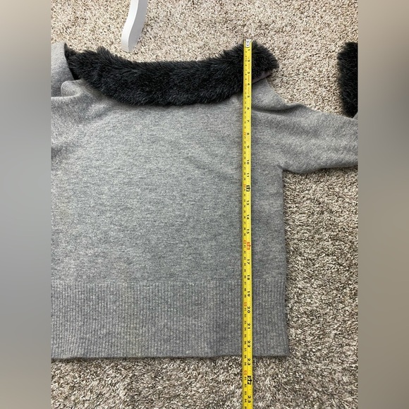 Garnet Hill Lambswool Angora Rabbit Hair Sweater Gray Women’s Medium - Picture 5 of 13